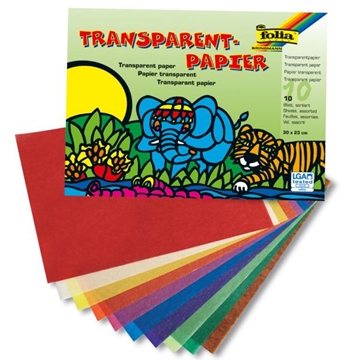 Papier vitrail - 10 couleurs assorties - Papier calque, vitrail