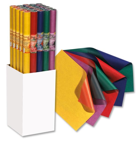 Bricolux  Grossiste en fournitures scolaires. Papier d'emballage cadeau,  rouleau de 70 x 200 cm.