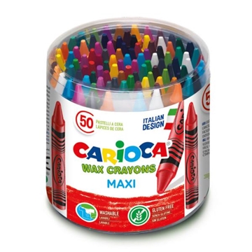 Image de Pot de 50 Maxi crayons gras à la cire