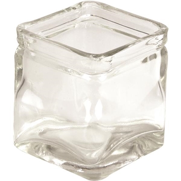 Image de Veilleuse en verre carrée hauteur 8 cm, les 12