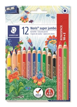 Image de Crayons de couleur Noris Super Jumbo, pochette de 12