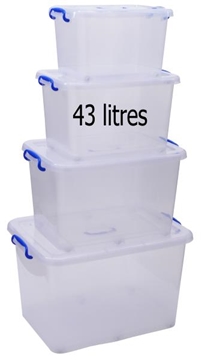 Image de Boîte de rangement transparente 43 litres
