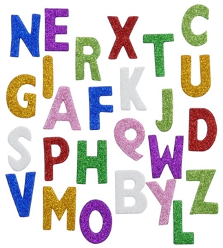 Image de Gommettes pailletées autocollantes "lettres majuscules"