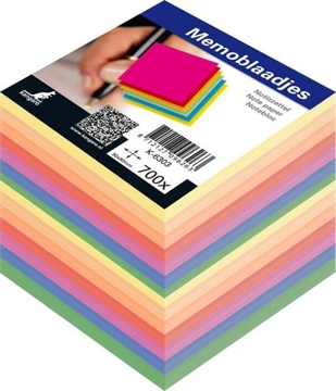 Image de Bloc cube mémo encollé multicolore