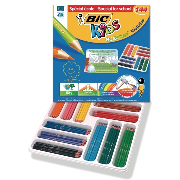 Image sur Crayons de couleur Bic Kids Evolution, classpack de 144