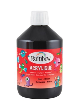 Image de Peinture acrylique Rainbow 500 ml noire