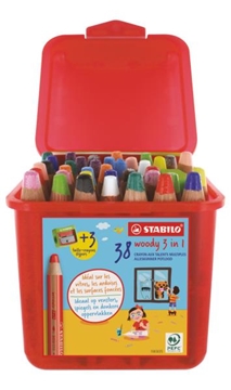 Image de Boîte scolaire de 38 crayons Woody + 3 tailles crayons