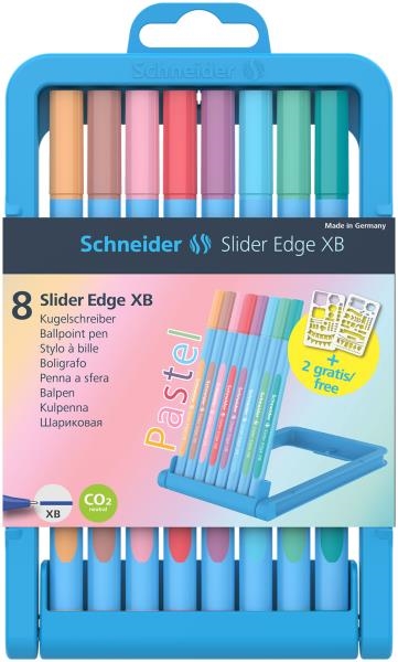 Image sur Stylo à bille Slider Edge XB, boite de 8 pastels