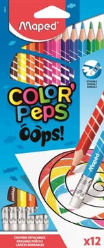 Image de Crayons de couleur effaçables Oops, la pochette de 12