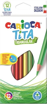 Image de Crayons de couleur Tita triangulaires sans bois Carioca, les 12