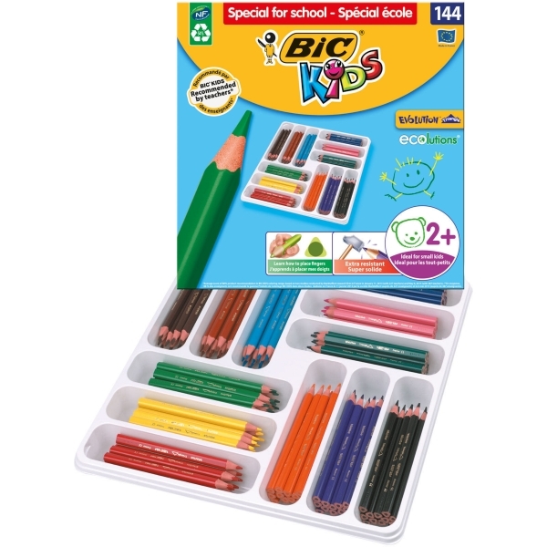 Image sur Crayons triangulaires Bic Kids Evolution, boite de 144