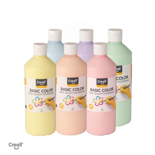 Image sur Gouache couleurs pastels, set de 6 x 500 ml