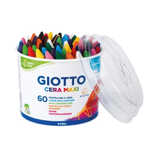 Image sur Maxi crayons gras à la cire Giotto Cera Maxi, pot de 60