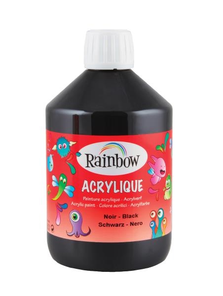 Image sur Peinture acrylique Rainbow 500 ml noire