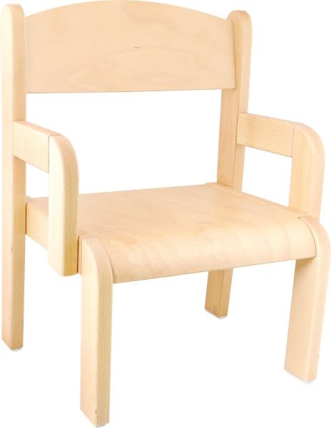 Image sur Chaise en bois avec accoudoirs H 26 cm