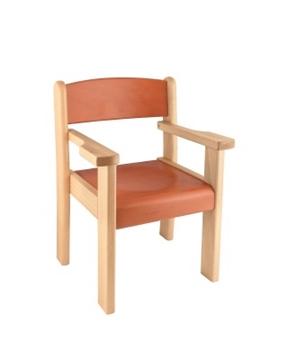 Image de Chaise empilable en bois avec accoudoirs H 18 cm Hêtre