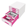 Image sur Bloc de classement Leitz 5 tiroirs rose