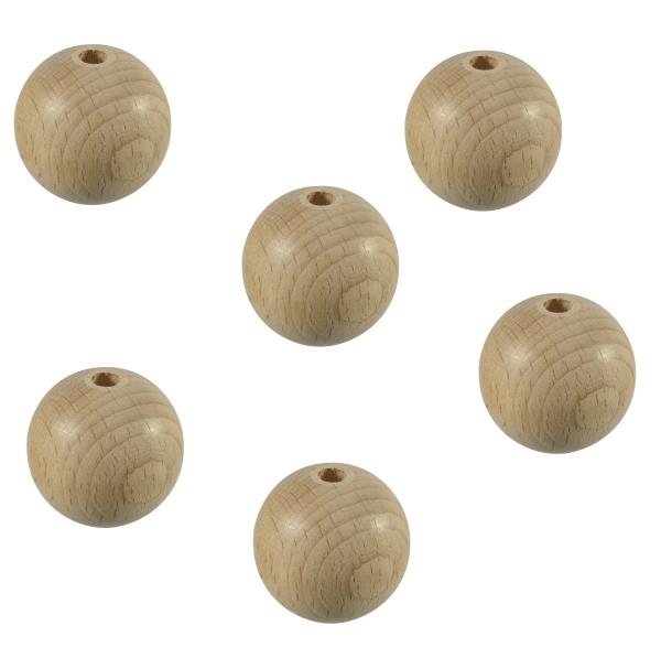 Image sur Boules en bois naturel Ø 40 mm, les 6