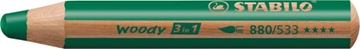 Image de Crayons Woody 3 en 1 vert foncé, les 5