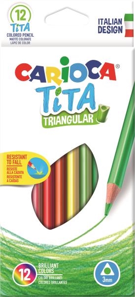 Image sur Crayons de couleur Tita triangulaires sans bois Carioca, les 12