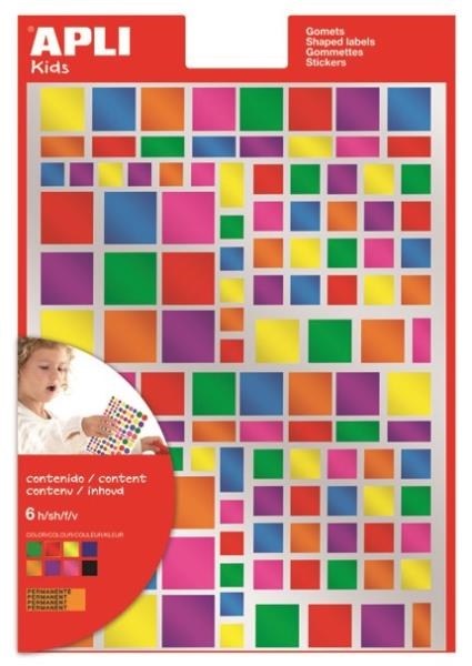 Image sur Gommettes carrées multicolores métallisées