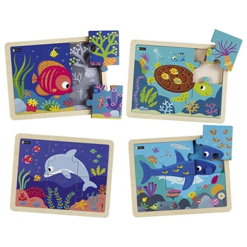 Image de Les animaux de la mer - Lot de 4 puzzles