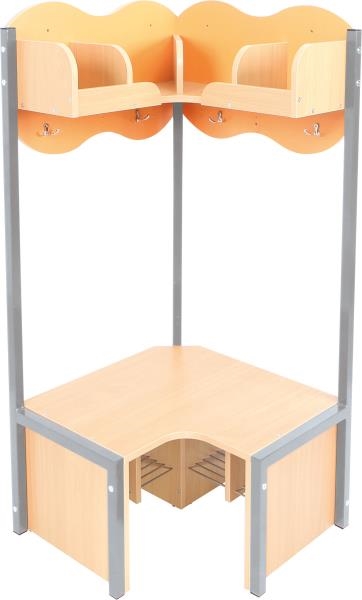 Image sur Meuble vestiaire de coin avec banc, orange