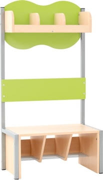 Image de Meuble vestiaire 3 places avec banc, vert