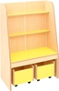 Image sur Présentoir livres avec 2 bacs à roulettes jaune