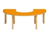 Image sur Table moderne, fer à cheval 150x100 cm - Orange - ht - 40 cm