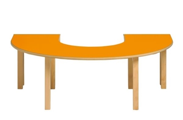 Image de Table moderne, fer à cheval 150x100 cm - Orange - ht - 40 cm
