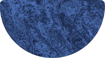 Image de Tablette antibruit Plus demi-ronde - 60 x 120 cm bleue