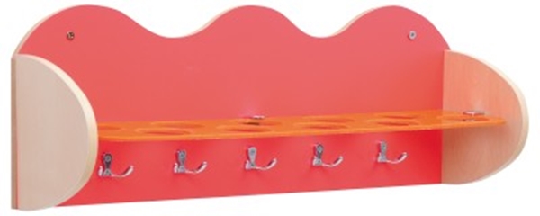 Image sur Étagère murale pour 10 gobelets en plastique rouge