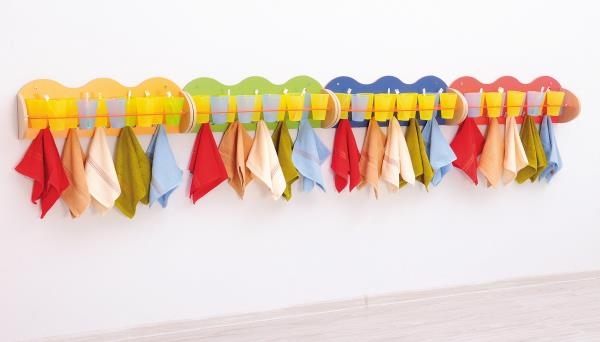 Image sur Étagère murale pour 10 gobelets en plastique jaune