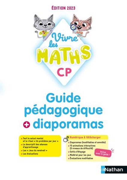 Image sur Vivre les maths -  CP - Guide pédagogique + Diaporamas - Edition 2023