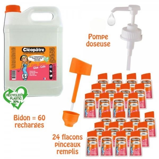 Image de Colle "Adhésive" lot de 24x80gr + 5Kg avec pompe