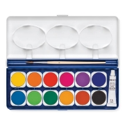 Image de Aquarelle Staedtler 12 godets avec un tube blanc et pinceau