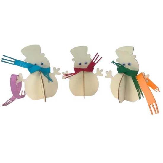 Image de Bonhommes de neige en bois, les 6