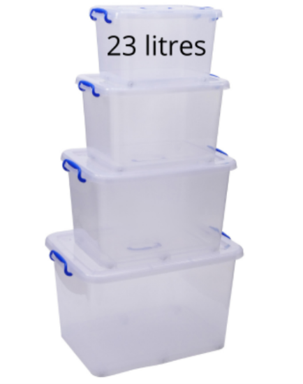 Image de Boîte de rangement transparente 23 litres
