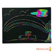Image de Cartons à gratter arc-en-ciel 19 x 26 cm, les 10