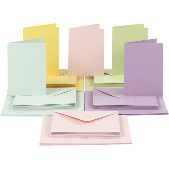 Image de Cartes couleurs pastel avec enveloppes, les 50