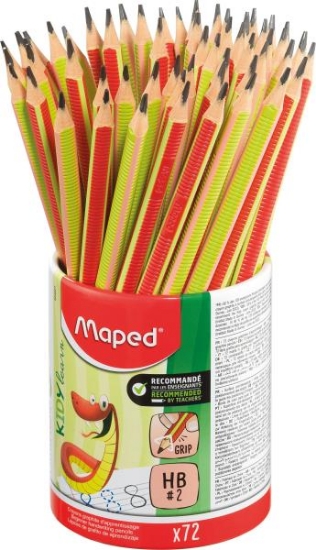 Image de Crayons graphites triangulaire avec grip Kydy Learn, pot de 72
