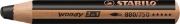 Image de Crayons Woody 3 en 1 noir, les 5
