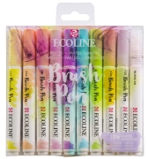 Image de Ecoline Brush pen couleurs pastels, étui de 10