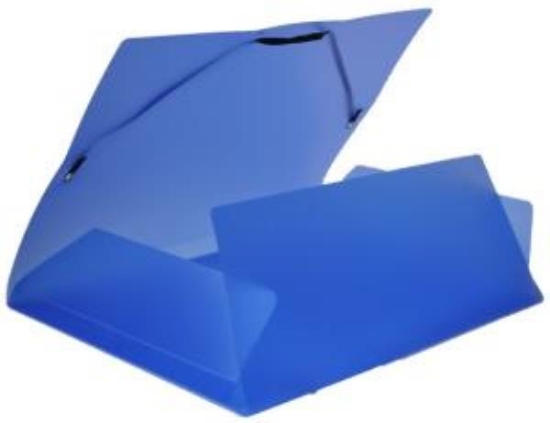Image de Farde à rabats et élastique A4 PP bleu