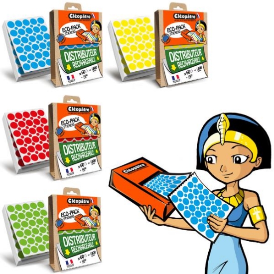 Image de Gommettes rondes 18, 20mm 4 couleurs, 12000 pièces