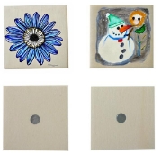 Image de Magnets bois carrés, les 4