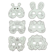 Image de Masques d'animaux à colorier, lot de 24