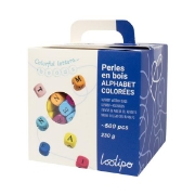 Image de Perles en bois colorées - Alphabet