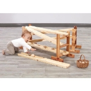 Image de Petits Toboggans et supports en bois, 9 pcs